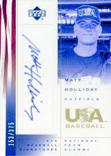 2002 USA Baseball National Team Signatures #MH Matt Holliday