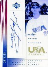 2002 USA Baseball National Team Signatures #MP Mark Prior