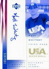 2002 USA Baseball National Team Signatures #MW Matt Whitney