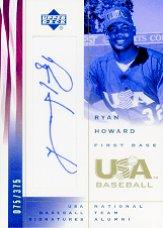 2002 USA Baseball National Team Signatures #RH Ryan Howard