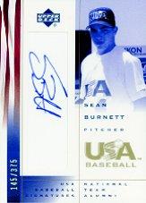 2002 USA Baseball National Team Signatures #SB Sean Burnett