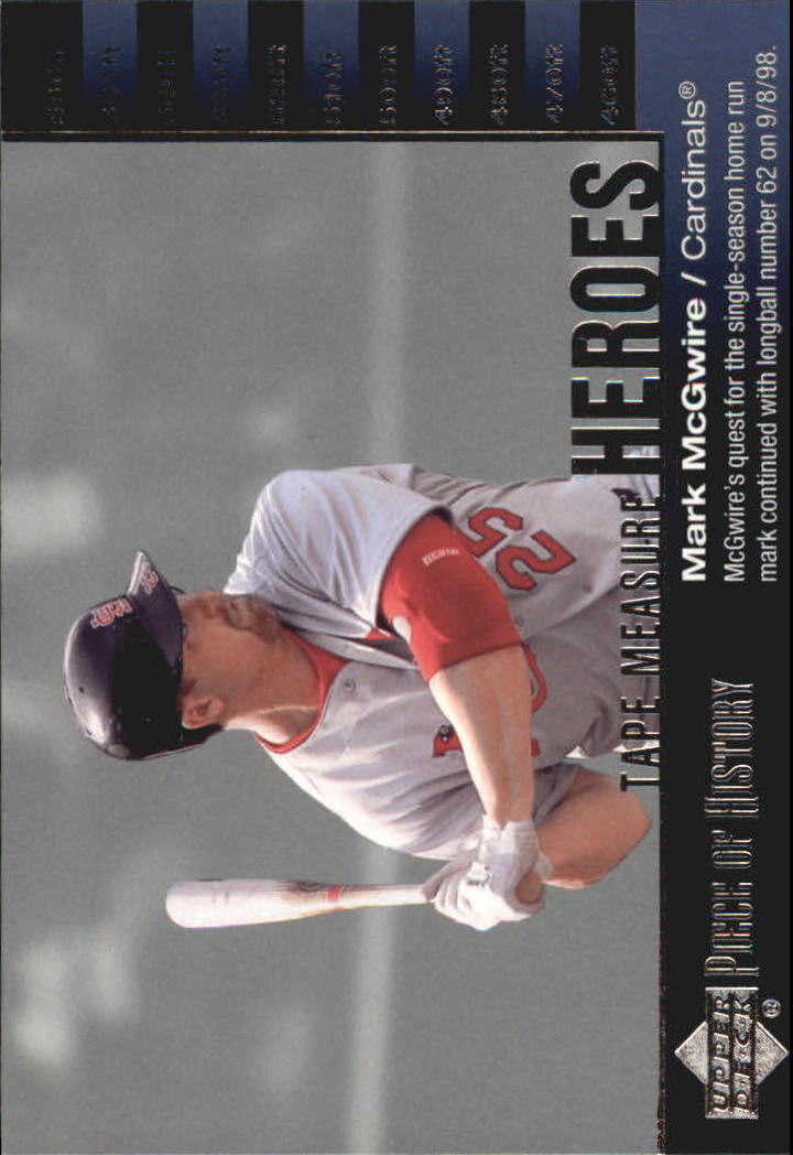 2002 UD Piece of History Tape Measure Heroes #TM5 Mark McGwire