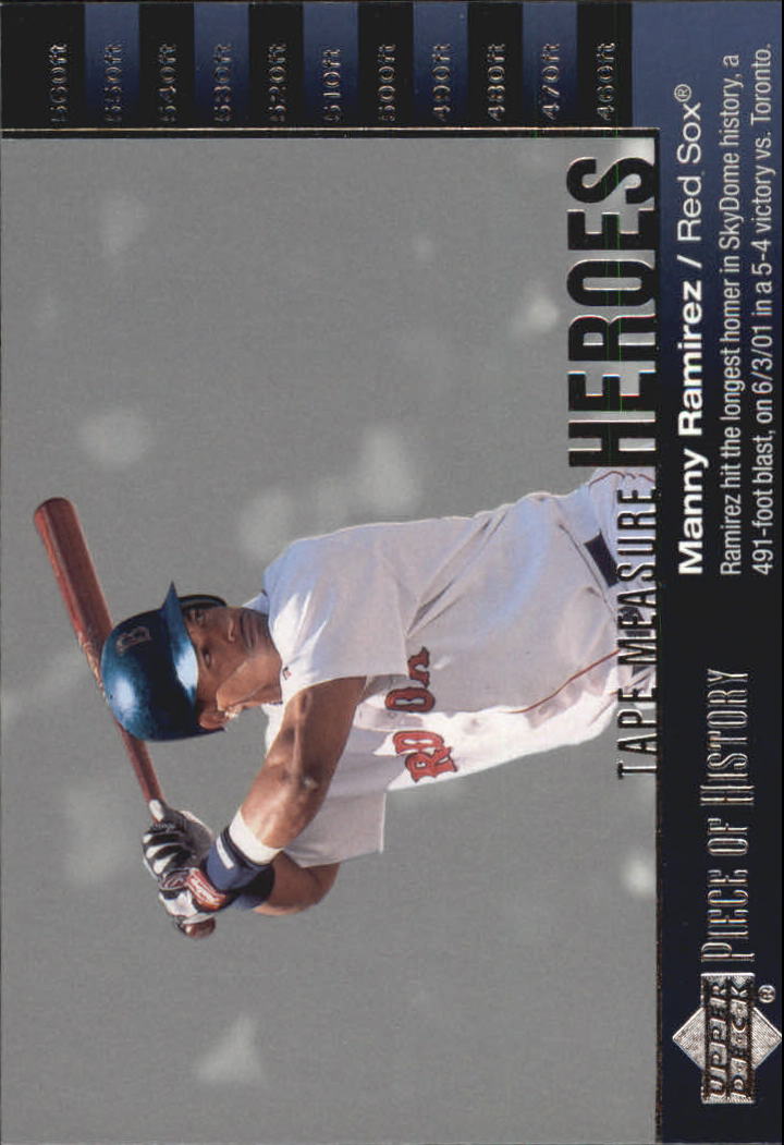 2002 UD Piece of History Tape Measure Heroes #TM8 Manny Ramirez