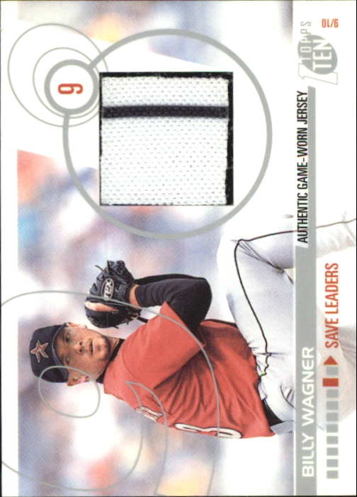 2002 Topps Ten Relics #TTRBW Billy Wagner Jsy B