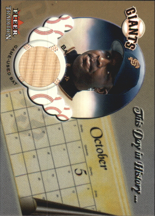 2002 Fleer Tradition Update This Day In History Game Used #5 Barry Bonds Bat