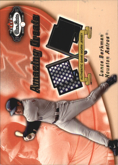 2002 Fleer Box Score Amazing Greats Single Swatch #1 Lance Berkman