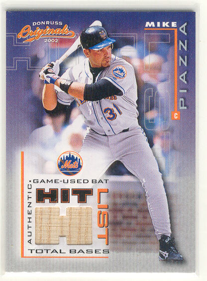 2002 Donruss Originals Hit List Total Bases #7 Mike Piazza Dodgers Bat/355