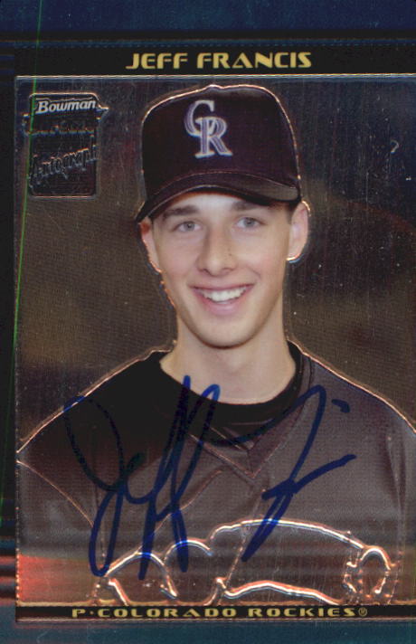 2002 Bowman Chrome Draft #169 Jeff Francis AU RC