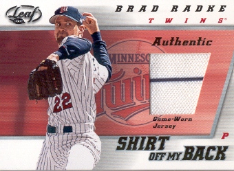 2002 Leaf Shirt Off My Back #BR Brad Radke