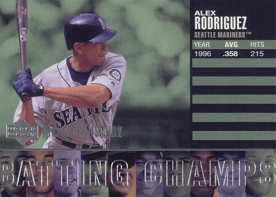 2002 UD Piece of History Batting Champs #B10 Alex Rodriguez