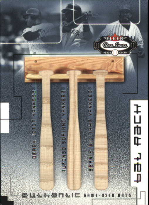 2002 Fleer Box Score Bat Rack Trios #1 Jeter/Soriano/Bernie