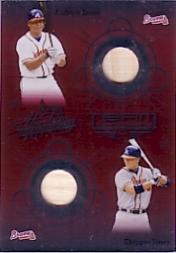 2002 Absolute Memorabilia Team Tandems Materials #3 Chipper Jones Bat/Andruw Jones Bat