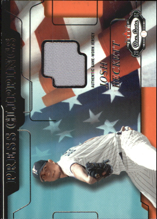 2002 Fleer Box Score Press Clippings Game Used #3 Josh Beckett Jsy