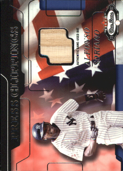 2002 Fleer Box Score Press Clippings Game Used #17 Alfonso Soriano Bat