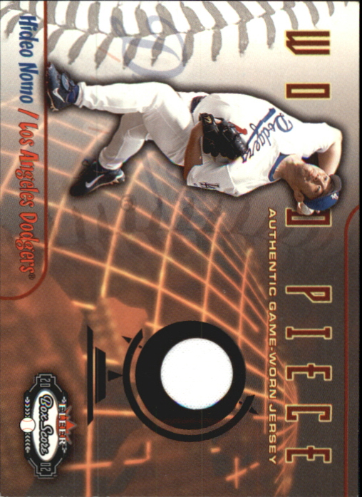 2002 Fleer Box Score World Piece Game Used #3 Hideo Nomo Jsy