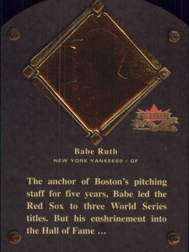 2002 Fleer Fall Classics HOF Plaque #1 Babe Ruth/1936