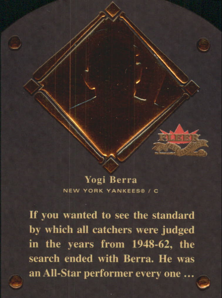 2002 Fleer Fall Classics HOF Plaque #13 Yogi Berra/1972