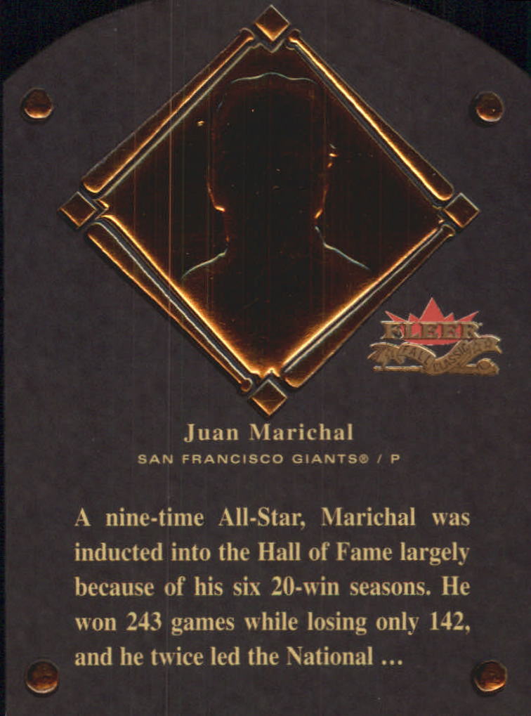 2002 Fleer Fall Classics HOF Plaque #15 Juan Marichal/1983