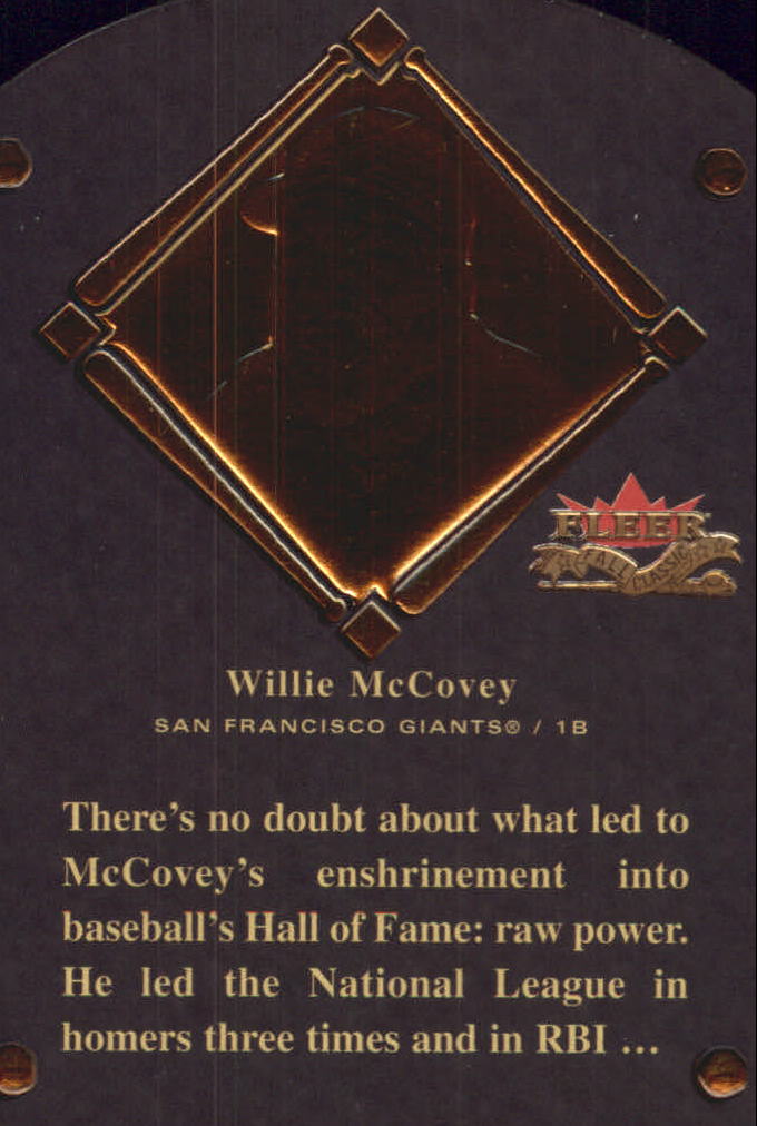 2002 Fleer Fall Classics HOF Plaque #18 Willie McCovey/1986