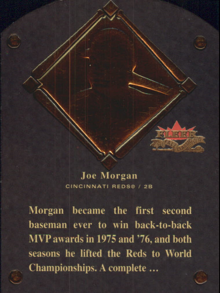 2002 Fleer Fall Classics HOF Plaque #21 Joe Morgan/1990
