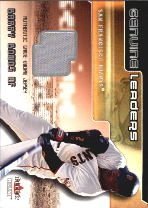 2002 Fleer Genuine Leaders Game Jersey #4 Barry Bonds front image