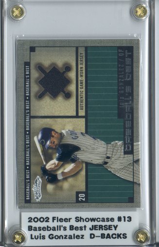2002 Fleer Showcase Baseball's Best Memorabilia #13 Luis Gonzalez Jsy