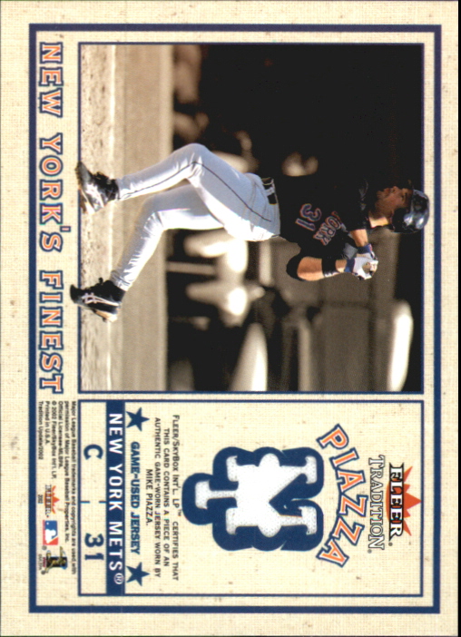 2002 Fleer Tradition Update New York's Finest Single Swatch #18 M.Piazza Jsy/Posada
