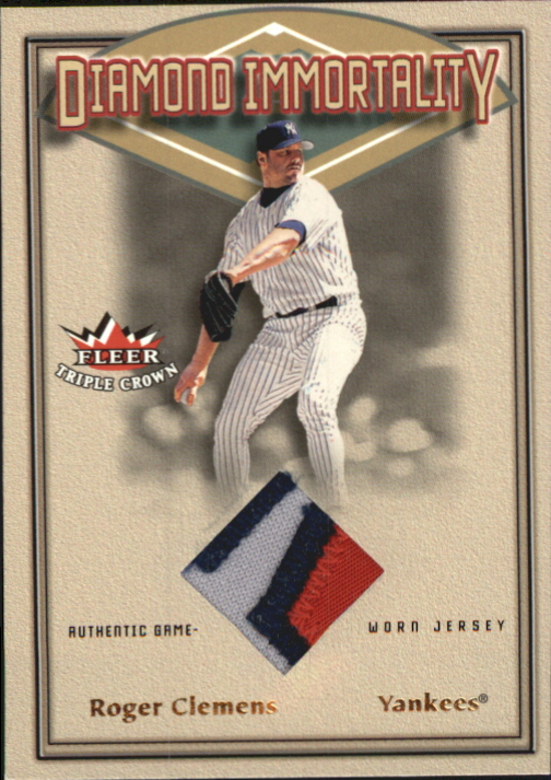 2002 Fleer Triple Crown Diamond Immortality Game Used #2 Roger Clemens Jsy