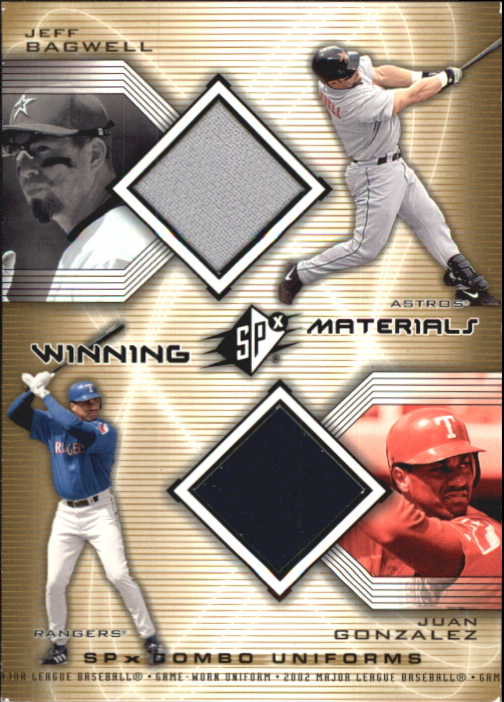 2002 SPx Winning Materials 2-Player Jersey Combos #WMBG Jeff Bagwell/Juan Gonzalez
