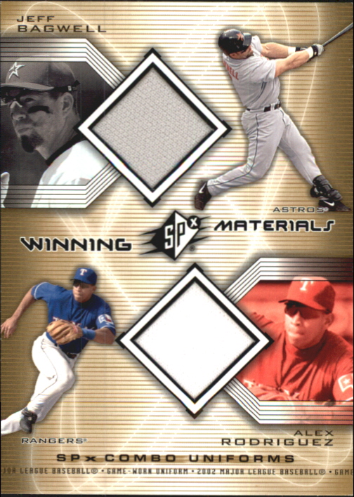 2002 SPx Winning Materials 2-Player Jersey Combos #WMBR Jeff Bagwell/Alex Rodriguez DP