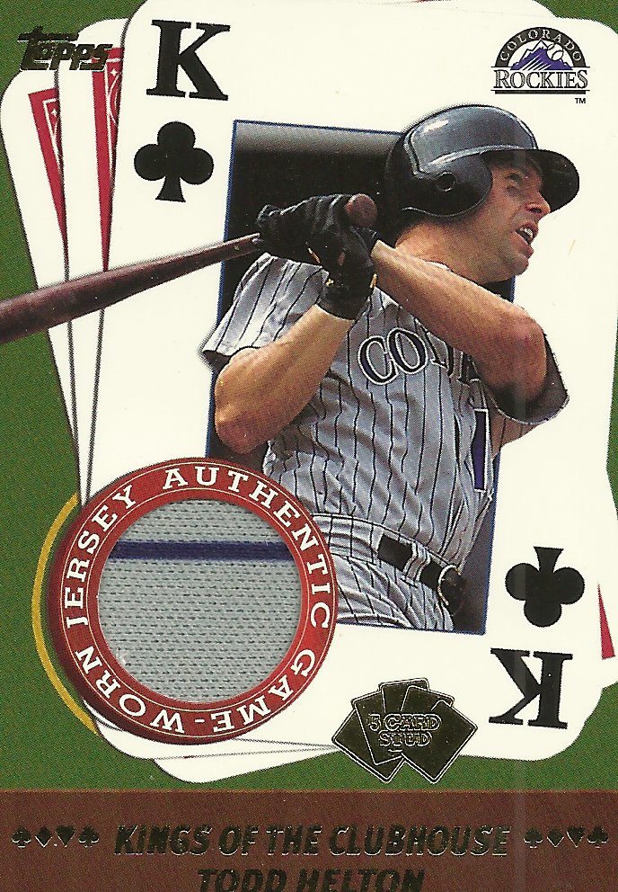 2002 Topps 5-Card Stud Kings of the Clubhouse Relics #5KTH Todd Helton A