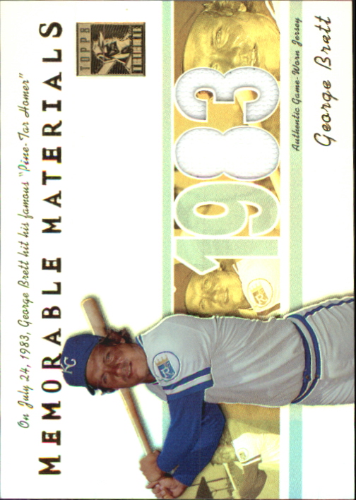 2002 Topps Tribute Memorable Materials #GB George Brett Jsy B