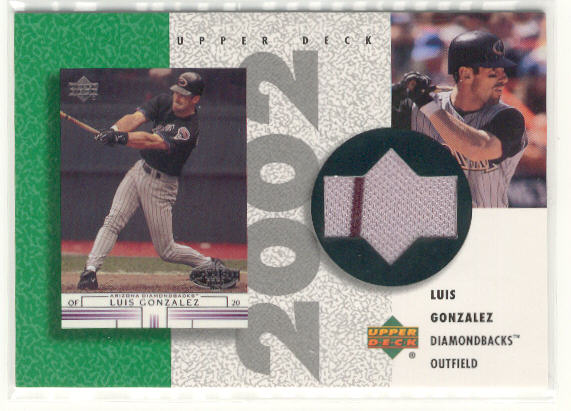2002 UD Authentics Reverse Negative Jerseys #RLG Luis Gonzalez