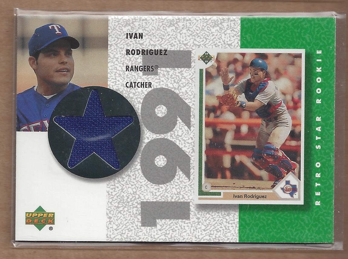 2002 UD Authentics Retro Star Rookie Jerseys #SRIR Ivan Rodriguez