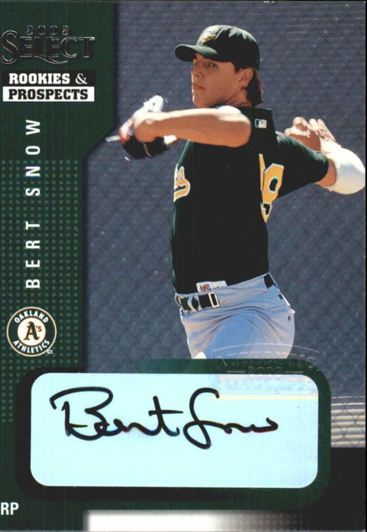 2002 Select Rookies and Prospects #8 Bert Snow/Black Autograph