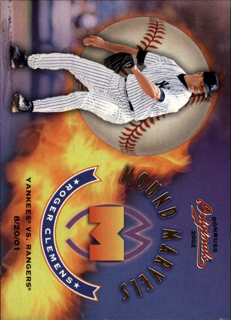 2002 Donruss Originals Mound Marvels #1 Roger Clemens 8/20/01