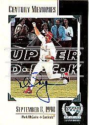 2002 Upper Deck 40-Man Mark McGwire Autograph Buybacks #27 Mark McGwire 99 CEN MEM/6