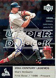 2002 Upper Deck 40-Man Mark McGwire Autograph Buybacks #38 Mark McGwire 00 LGD 20C/5