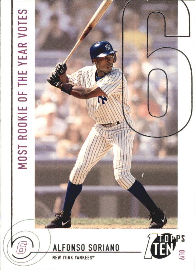 2002 Topps Ten #126 Alfonso Soriano ROY