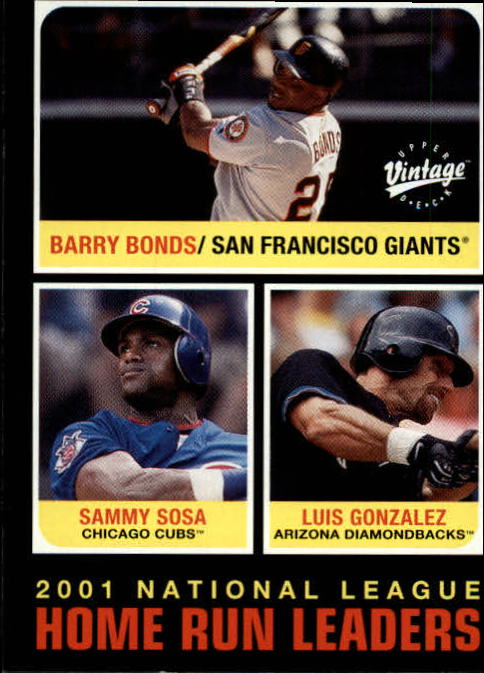 2002 Upper Deck Vintage #274 Bonds/Sosa/L.Gonz LL front image