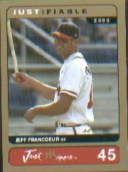 2002-03 Justifiable Gold #45 Jeff Francoeur