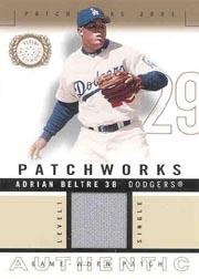 2003 Fleer Patchworks Game-Worn Patch Level 1 Single #AB Adrian Beltre
