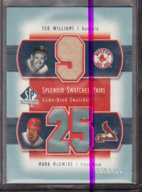 2003 SP Authentic Splendid Swatches Pairs #MM Ted Williams/Mark McGwire