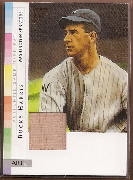 2003 Topps Gallery HOF ARTifact Relics #BH Bucky Harris Bat F