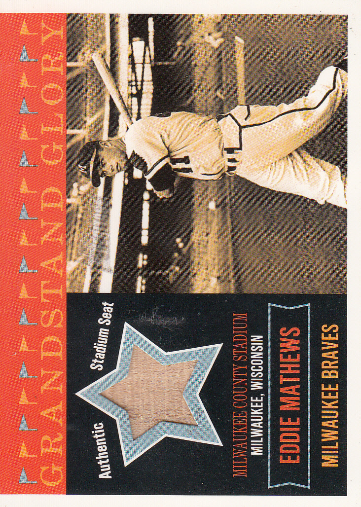 2003 Topps Heritage Grandstand Glory Stadium Relics #EM Eddie Mathews F