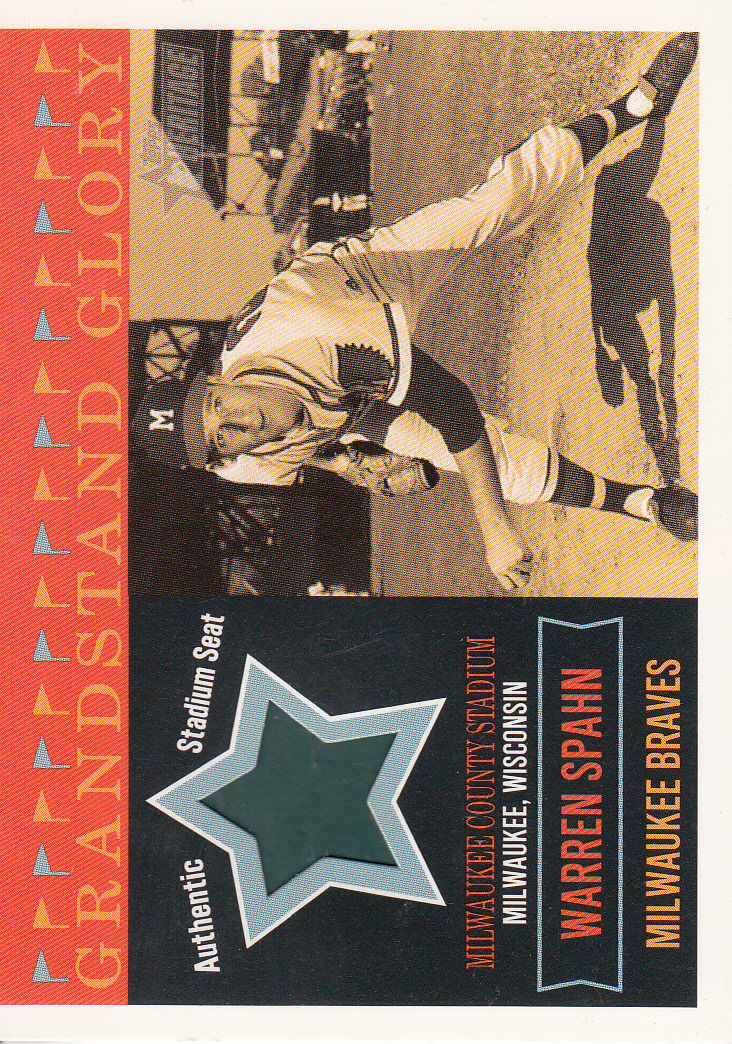 2003 Topps Heritage Grandstand Glory Stadium Relics #WS Warren Spahn F