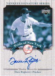 2003 Upper Deck Yankees Signature Pride of New York Autographs #DR Dave Righetti