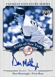 2003 Upper Deck Yankees Signature Pride of New York Autographs #MA Don Mattingly