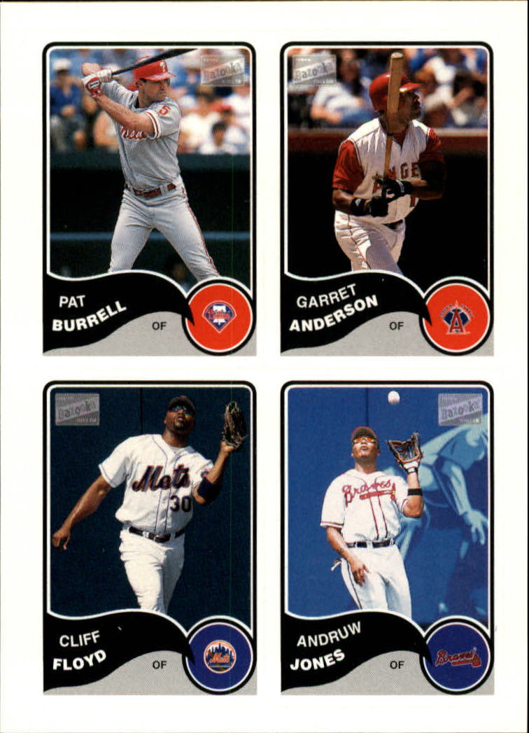 2003 Bazooka 4 on 1 Sticker #32 Burrell/Garret/Floyd/Andruw