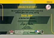 2003 E-X Behind the Numbers Game Jersey 500 #DJ Derek Jeter back image